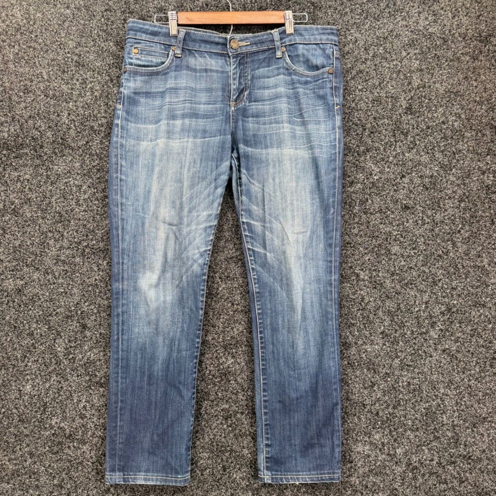 Kut from the Kloth Straight Leg Jeans Womens 12 Blue Denim Medium Wash Stretch